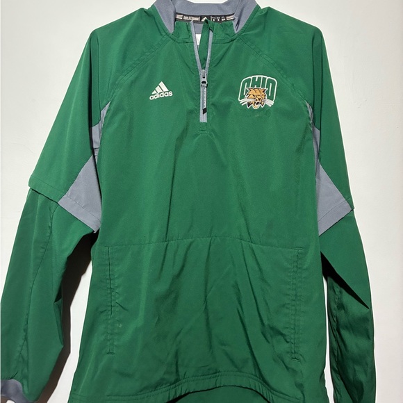 Adidas Ohio University Bobcats Green Men's Full/Half Sleeve Warmup Jacket - Picture 2 of 6